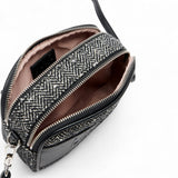 Borsa donna piccola chevron con paillettes