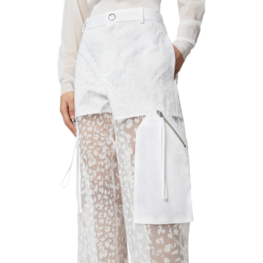 Pantaloni donna lunghi trasparenti stampati