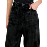 Jeans donna flare con spalmature