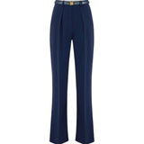 Pantaloni donna in crêpe leggero con cintura