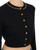 Cardigan donna in lana e cachemire con strass