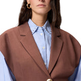 Giacca donna smanicata effetto rustico