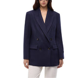 Blazer donna doppiopetto in flanella di jersey