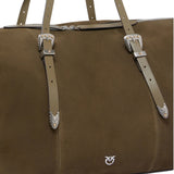 Borsa donna tote in suede con dettagli texani