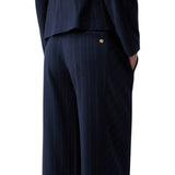 Pantaloni donna straight gessati