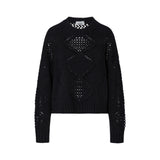 Maglia donna con perline e traforature