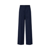 Pantaloni donna straight gessati