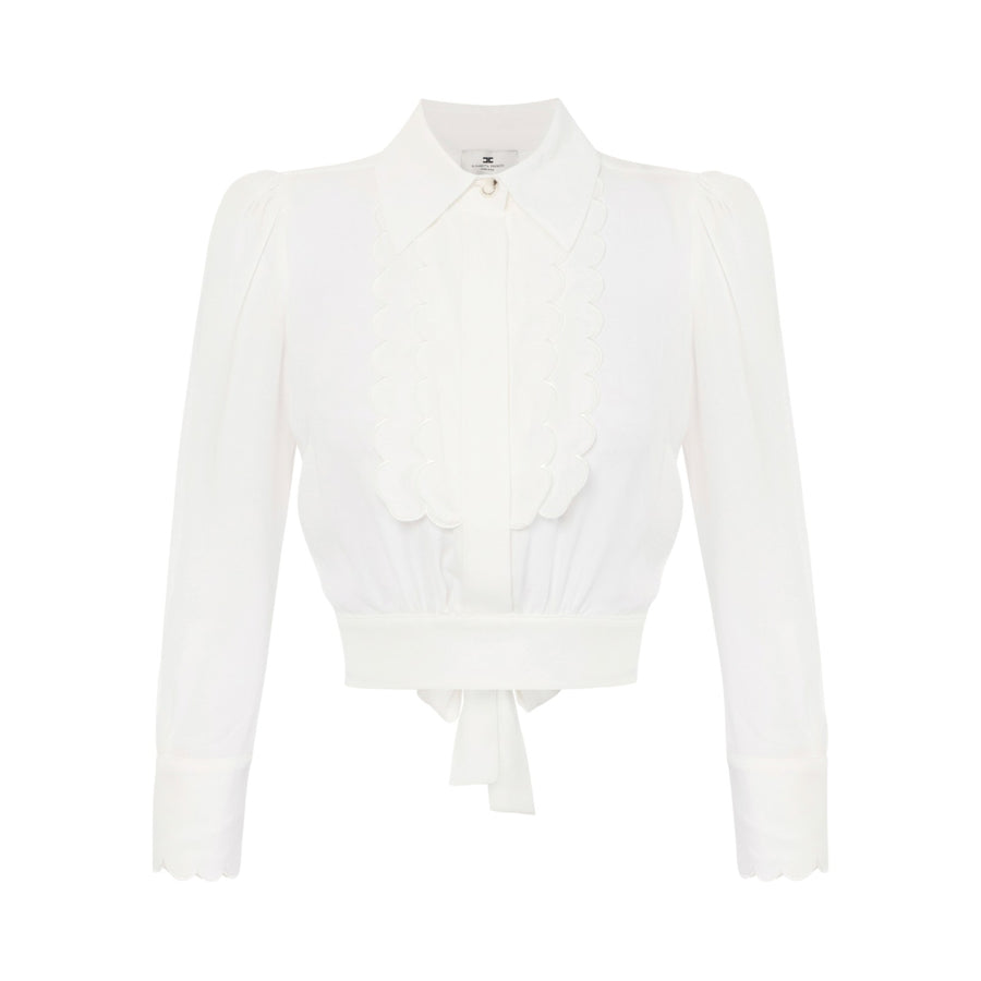 Camicia donna in viscosa con smerlo ricamato