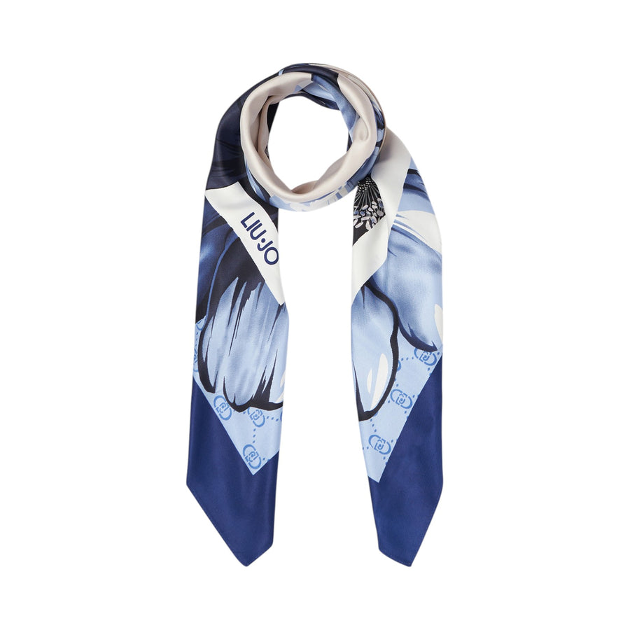 Foulard donna blu a fiori