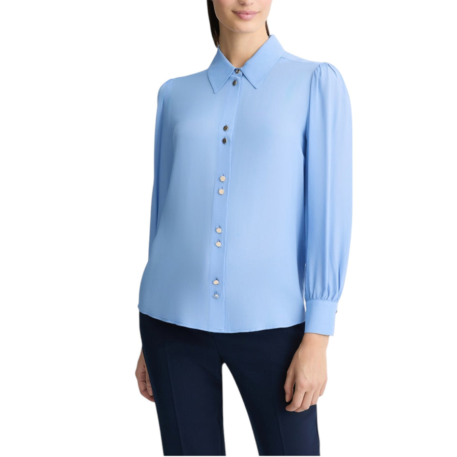Camicia donna azzurra in viscosa