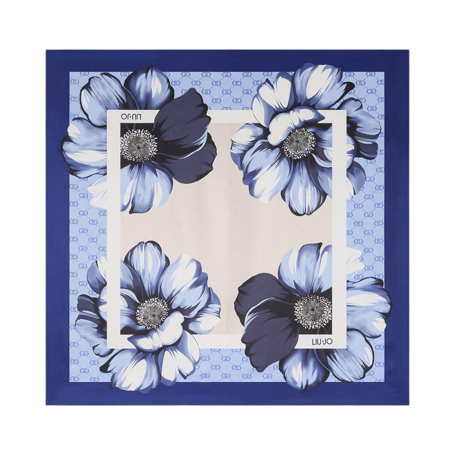 Foulard donna blu a fiori