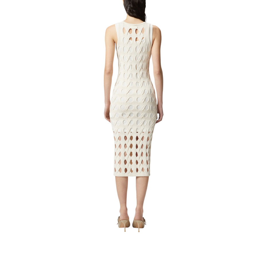 Abito donna midi in maglia traforata