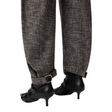 Pantaloni donna balloon in flanella