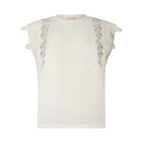 T-shirt donna con dettagli macramè
