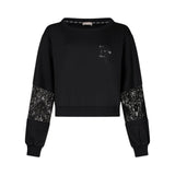 Felpa donna con inserti in pizzo