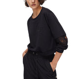 Felpa donna con inserti in pizzo