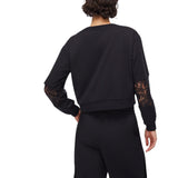 Felpa donna con inserti in pizzo