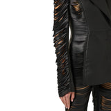 Giacca donna in nappa con frange