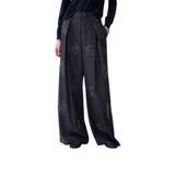 Pantaloni donna palazzo con ricami gioiello
