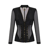 Giacca donna bustier in tessuto bielastico e tulle
