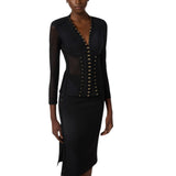 Giacca donna bustier in tessuto bielastico e tulle