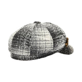 Cappello donna check con spilla