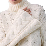 Dolcevita donna a trecce con strass