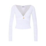 Maglia donna in jersey con dettaglio gioiello