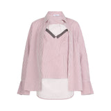 Camicia donna a righe con top