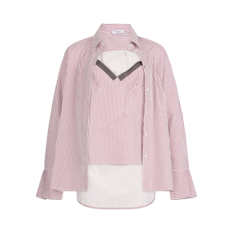 Camicia donna a righe con top