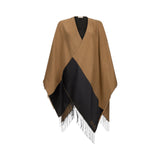 Poncho donna con logo e frange