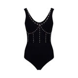 Body donna con ricami gioiello