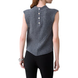 Top donna in lana a coste