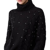 Dolcevita donna a trecce con strass