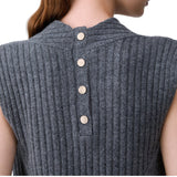 Top donna in lana a coste