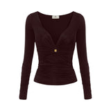 Maglia donna in jersey con dettaglio gioiello