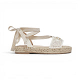 Sandali donna in corda con macramè