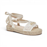 Sandali donna in corda con macramè