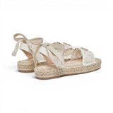 Sandali donna in corda con macramè