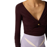 Maglia donna in jersey con dettaglio gioiello