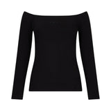 T-shirt donna con scollo bardot