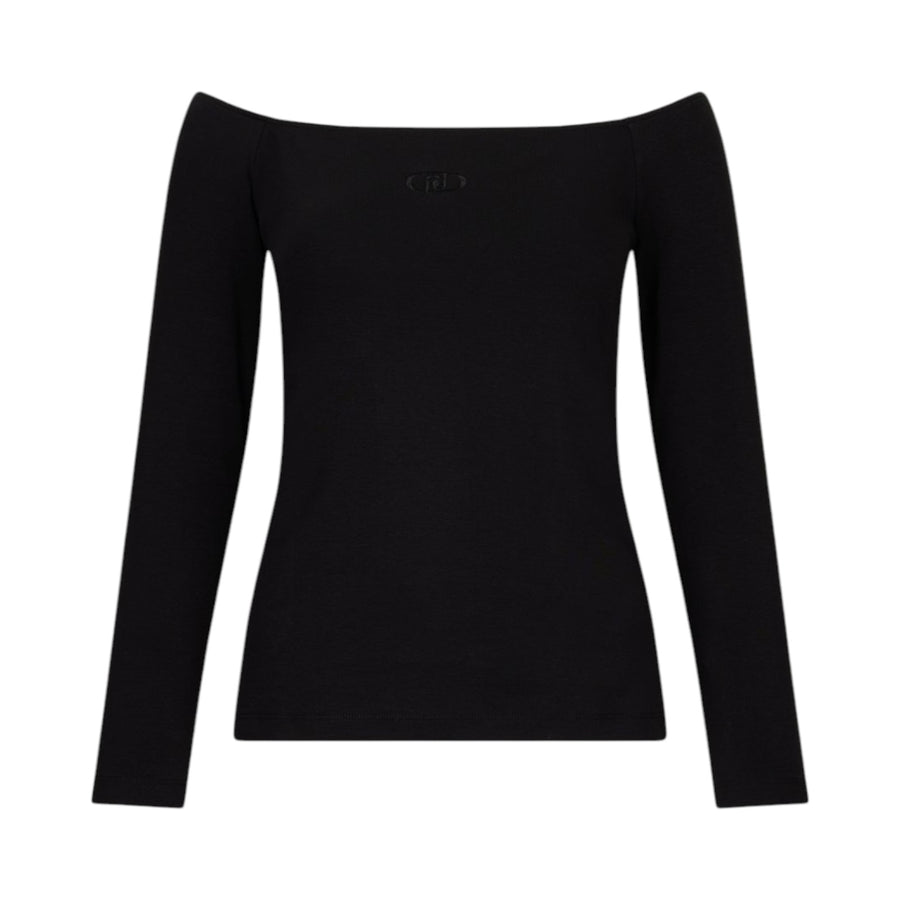 T-shirt donna con scollo bardot