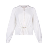 Felpa donna in scuba con zip e cappuccio