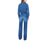 Tuta donna in denim con lucchetto gioiello