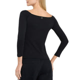 T-shirt donna con scollo bardot