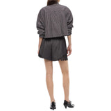 Camicia donna cropped a quadretti con cravatta