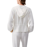 Felpa donna in scuba con zip e cappuccio