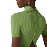 Top donna in maglia con trasparenze