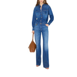 Tuta donna in denim con lucchetto gioiello