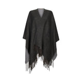 Poncho donna con logo e frange